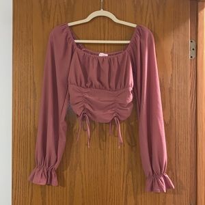 Mauve Pink Lily Crop Top